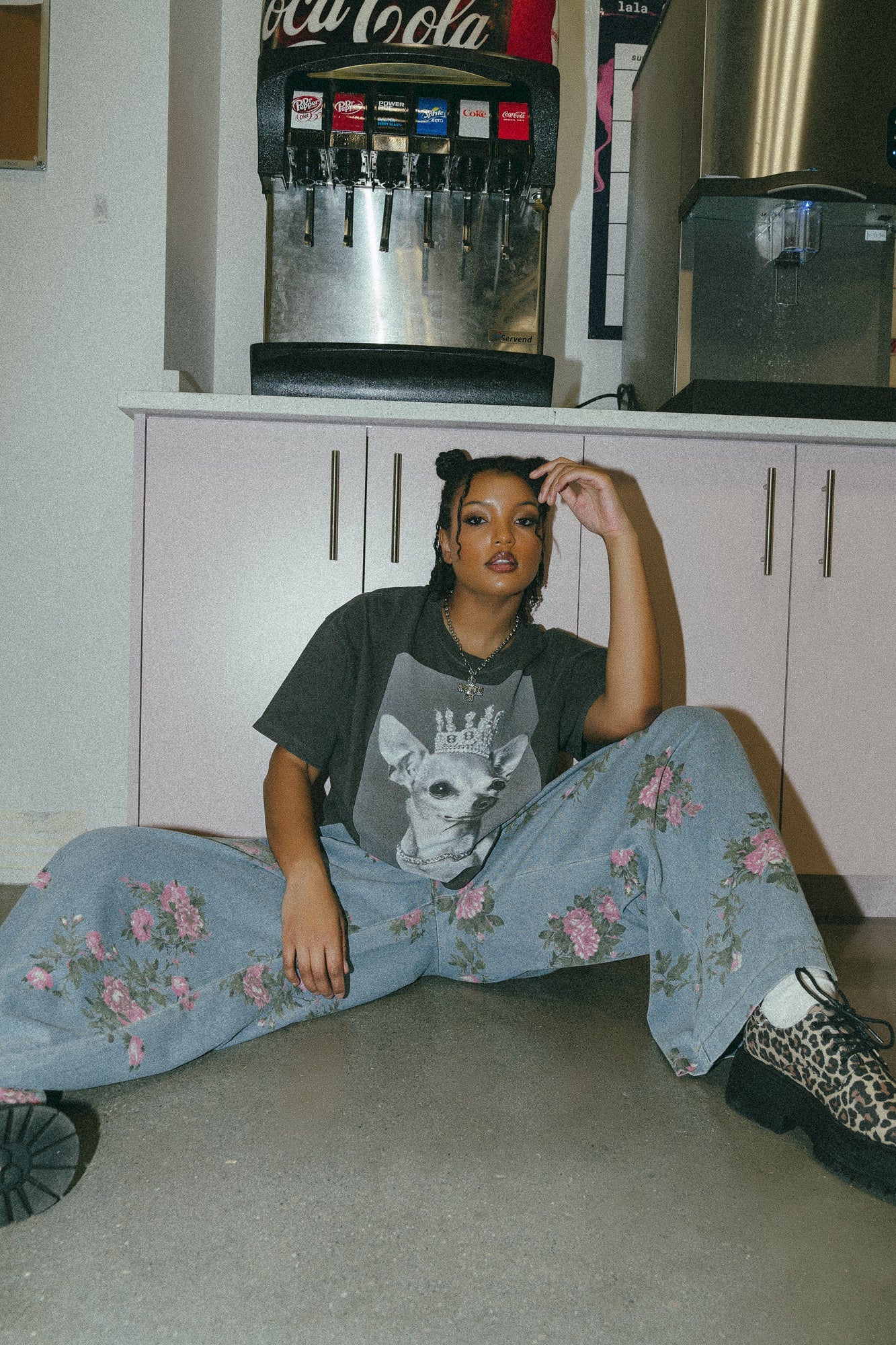 90s Throwback Floral Wide Leg Denim - Dressed in Lala