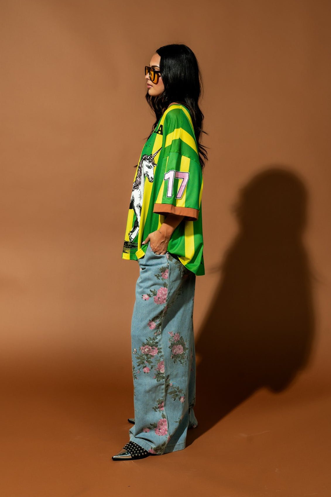 90s Throwback Floral Wide Leg Denim - Dressed in Lala