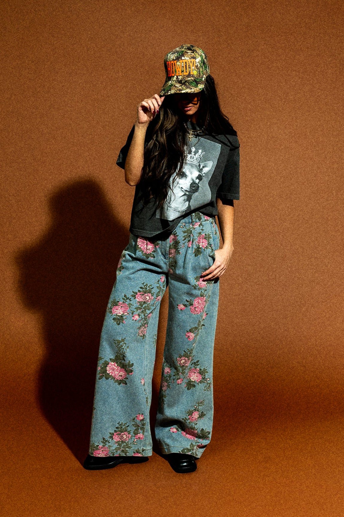 90s Throwback Floral Wide Leg Denim - Dressed in Lala
