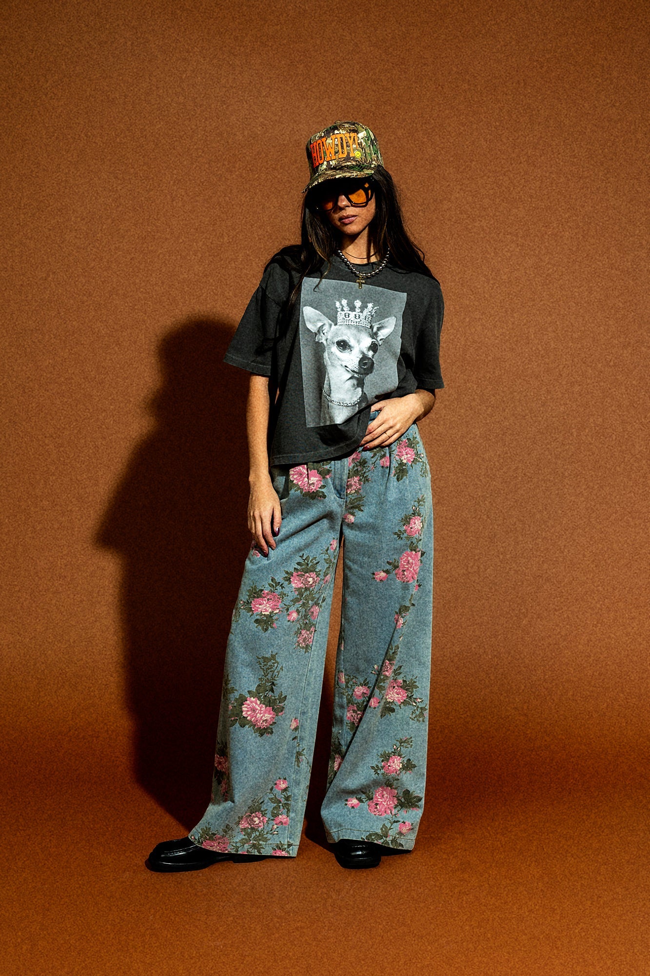 90s Throwback Floral Wide Leg Denim - Dressed in Lala