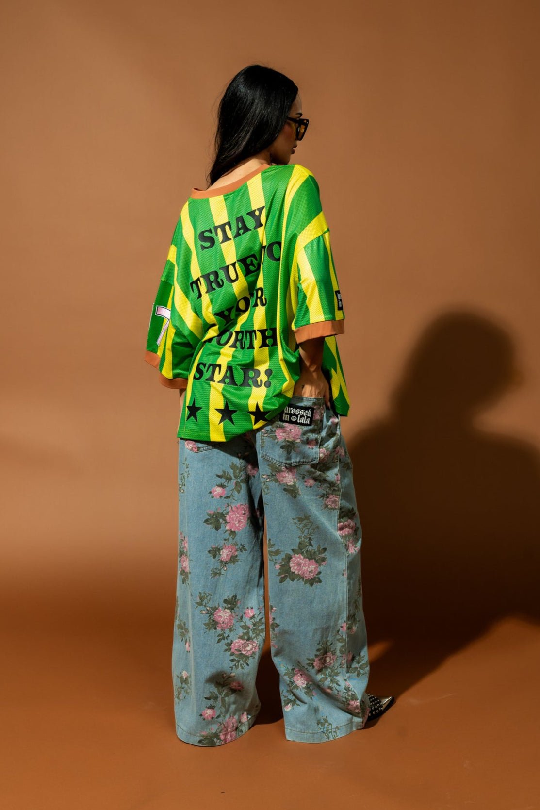 90s Throwback Floral Wide Leg Denim - Dressed in Lala
