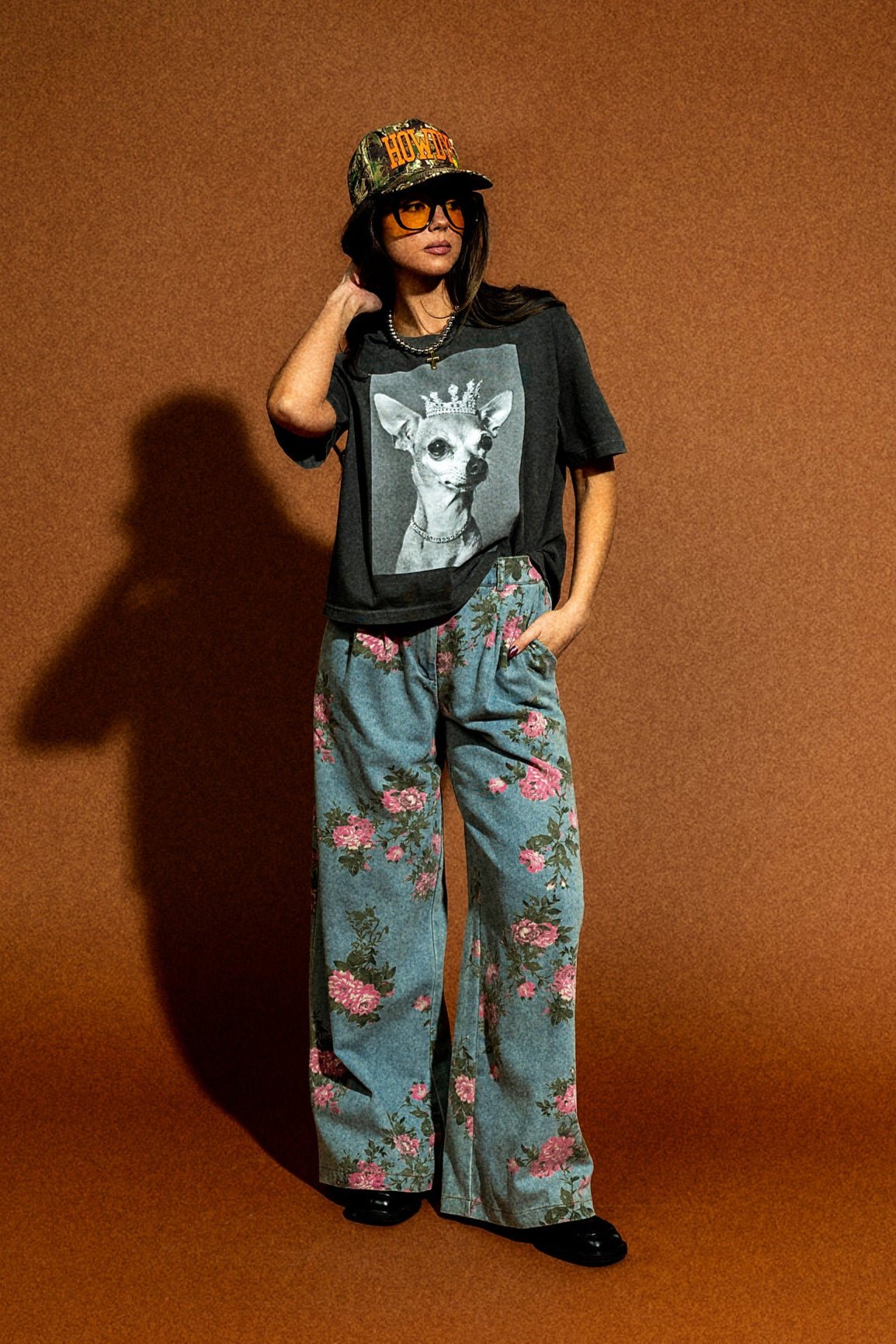 90s Throwback Floral Wide Leg Denim - Dressed in Lala