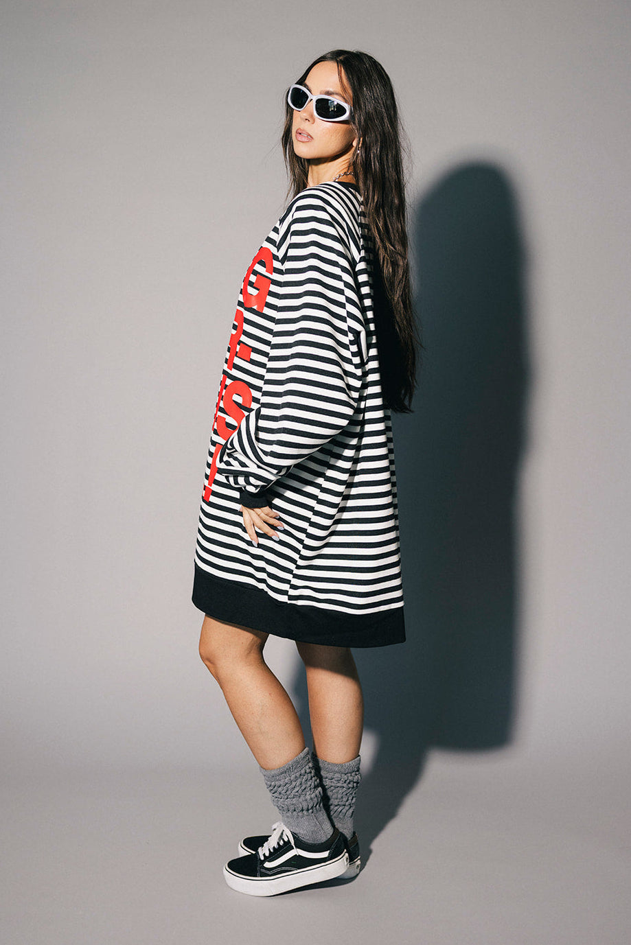Being Yourself Is Cool Ultra Mega Striped Oversized Pullover