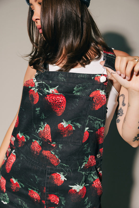 Berry Bad Wide Leg Workwear Overalls