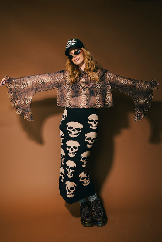 Bad To The Bone Knit Midi Skirt