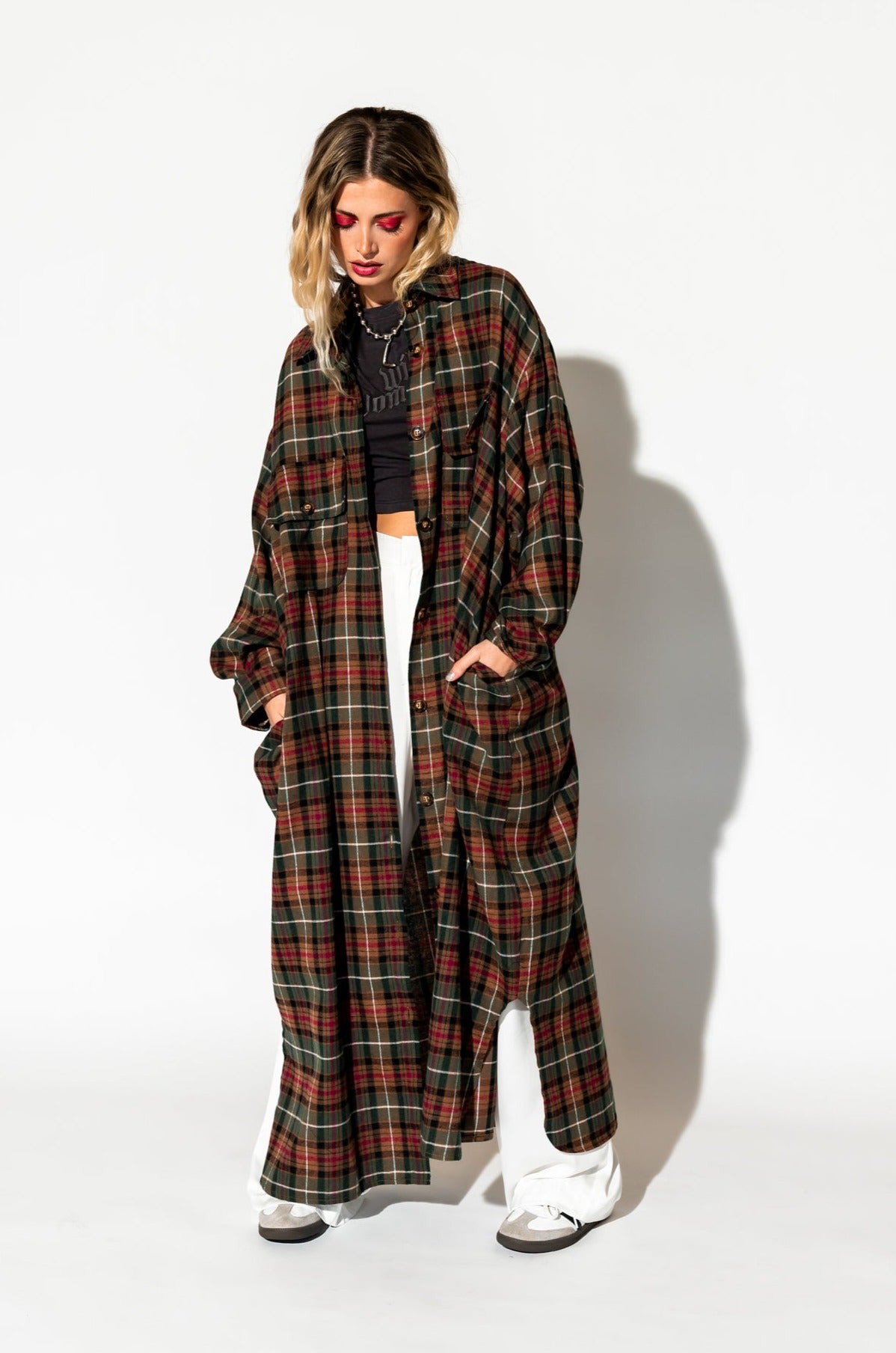Grunge Goddess Flannel in Edgy Plaid