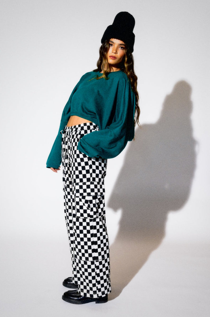 LALA ORIGINAL So Good Cargo Pants in Checkerboard RESTOCKING SOON