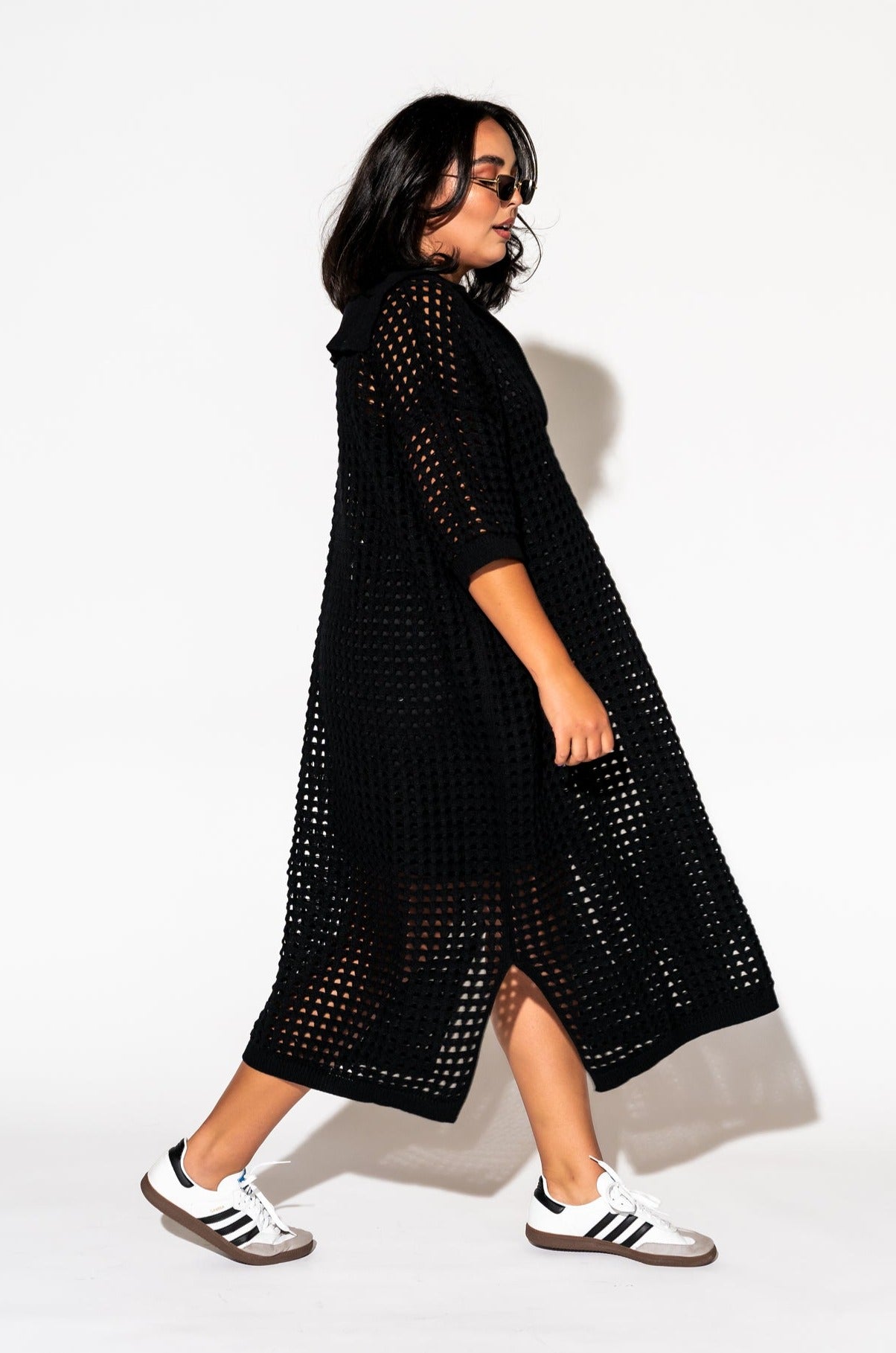 Be Bold Oversized Knit Dress + Slip in Black