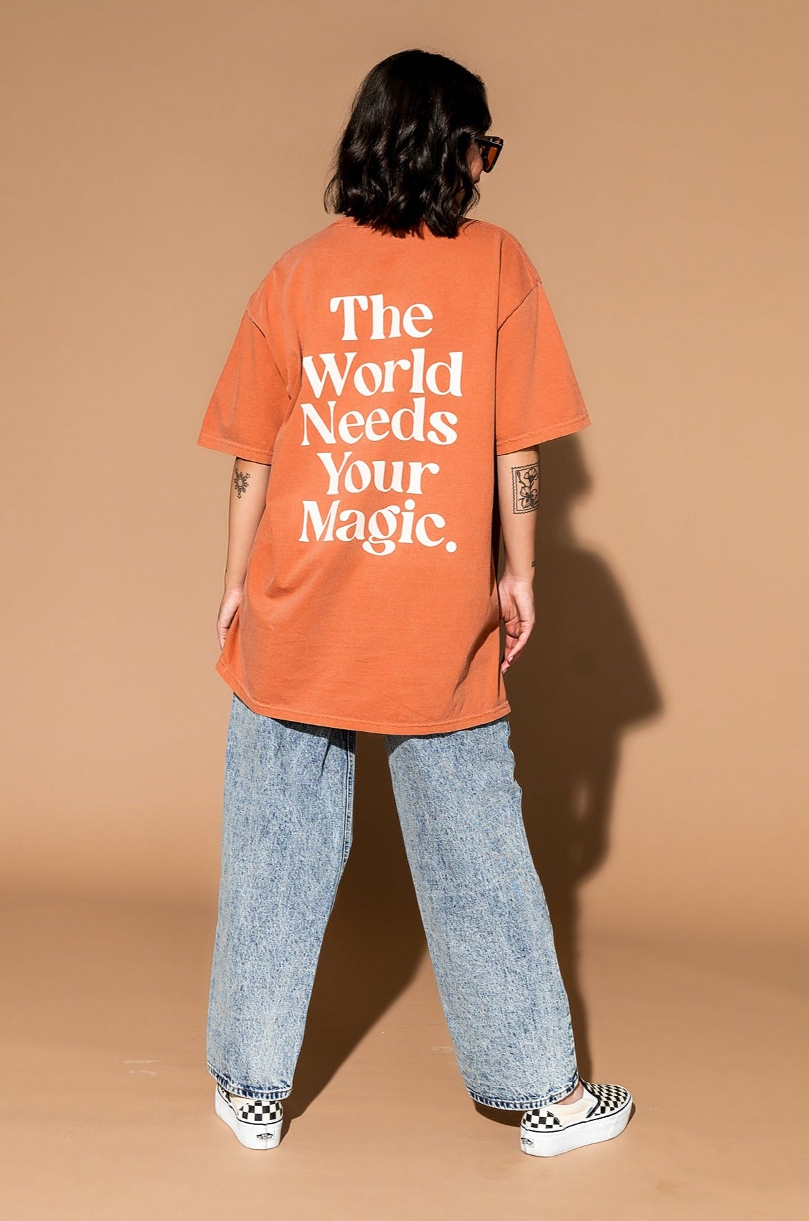 The World Needs Your Magic Oversized Tee in Sunset