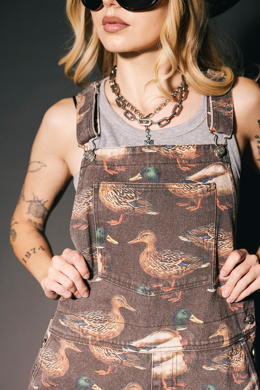 Just Ducking Around Wide Leg Workwear Overalls