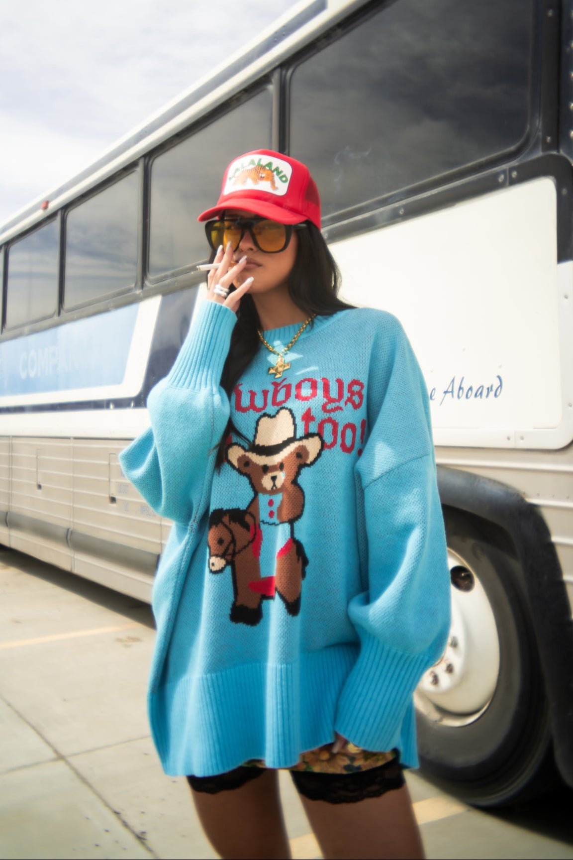 Ain't My First Rodeo Oversized Cotton - Blend Sweater - Dressed in Lala