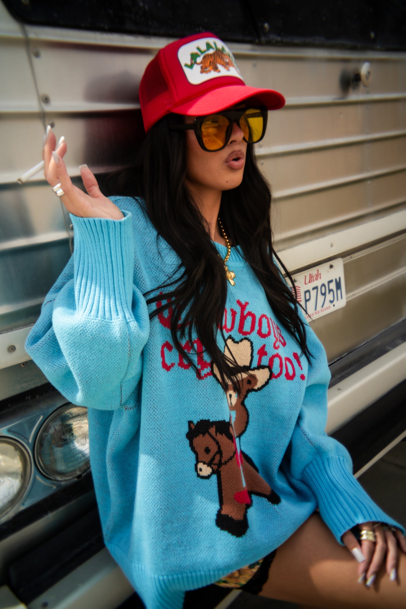Ain't My First Rodeo Oversized Cotton - Blend Sweater - Dressed in Lala