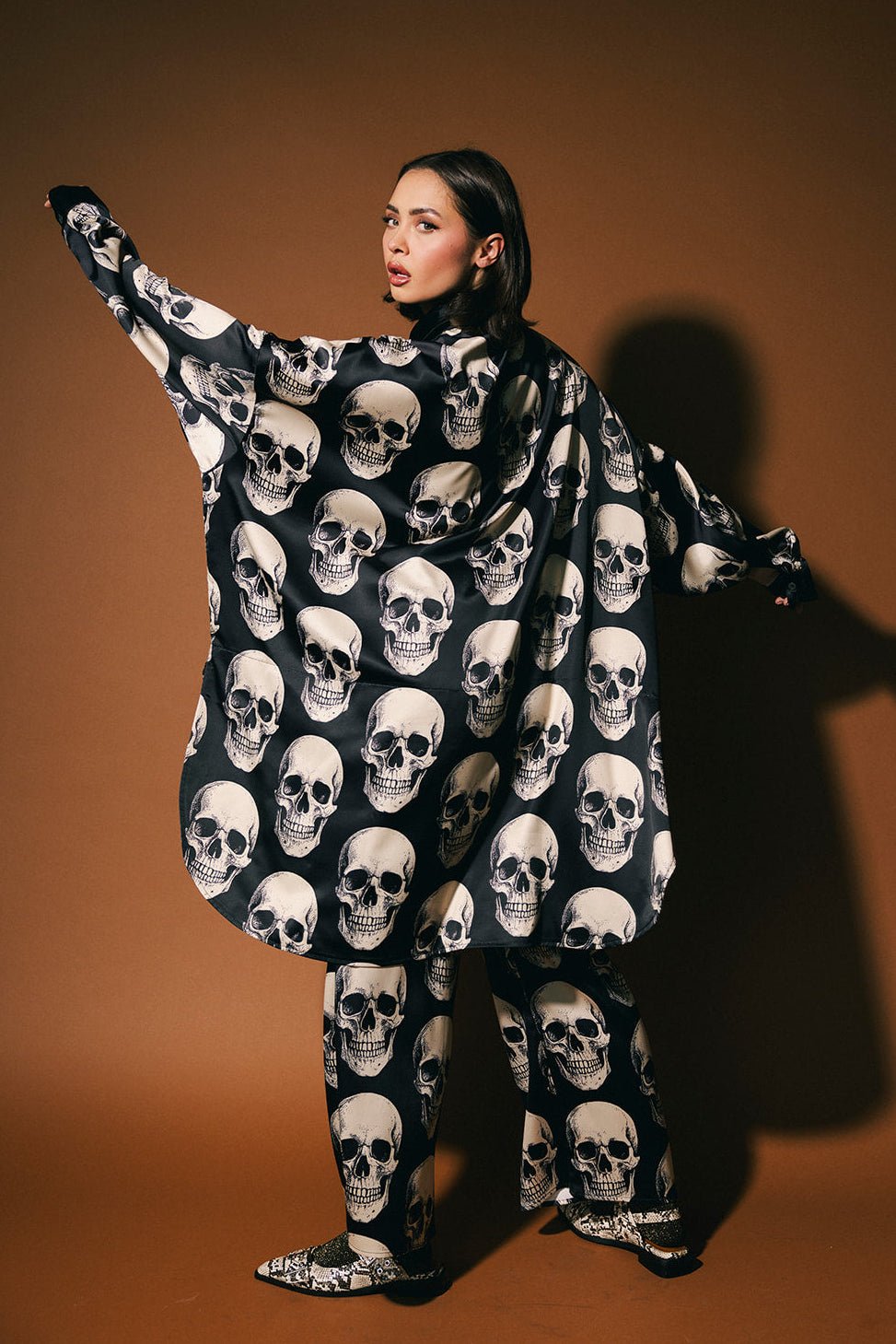 Bad to the Bone Posh Satin Playsuit - Dressed in Lala
