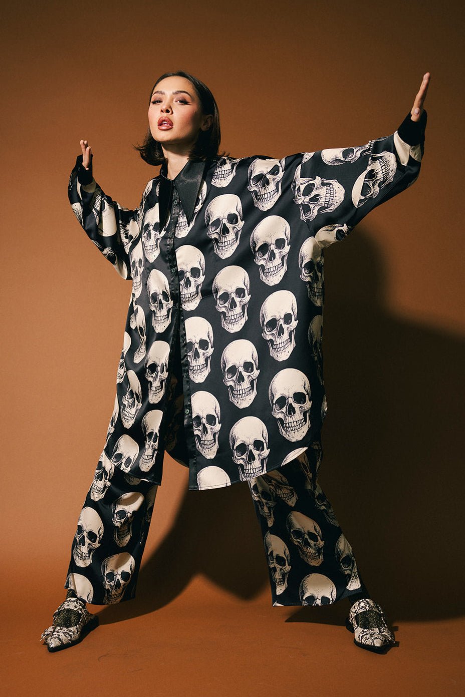 Bad to the Bone Posh Satin Playsuit - Dressed in Lala