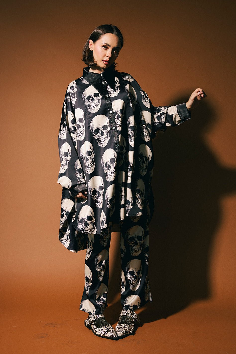 Bad to the Bone Posh Satin Playsuit - Dressed in Lala