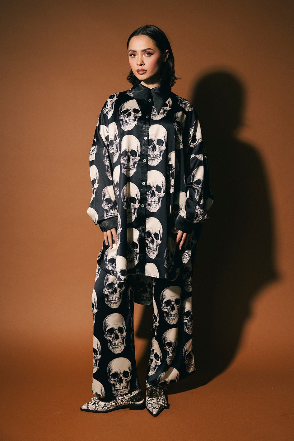 Bad to the Bone Posh Satin Playsuit - Dressed in Lala
