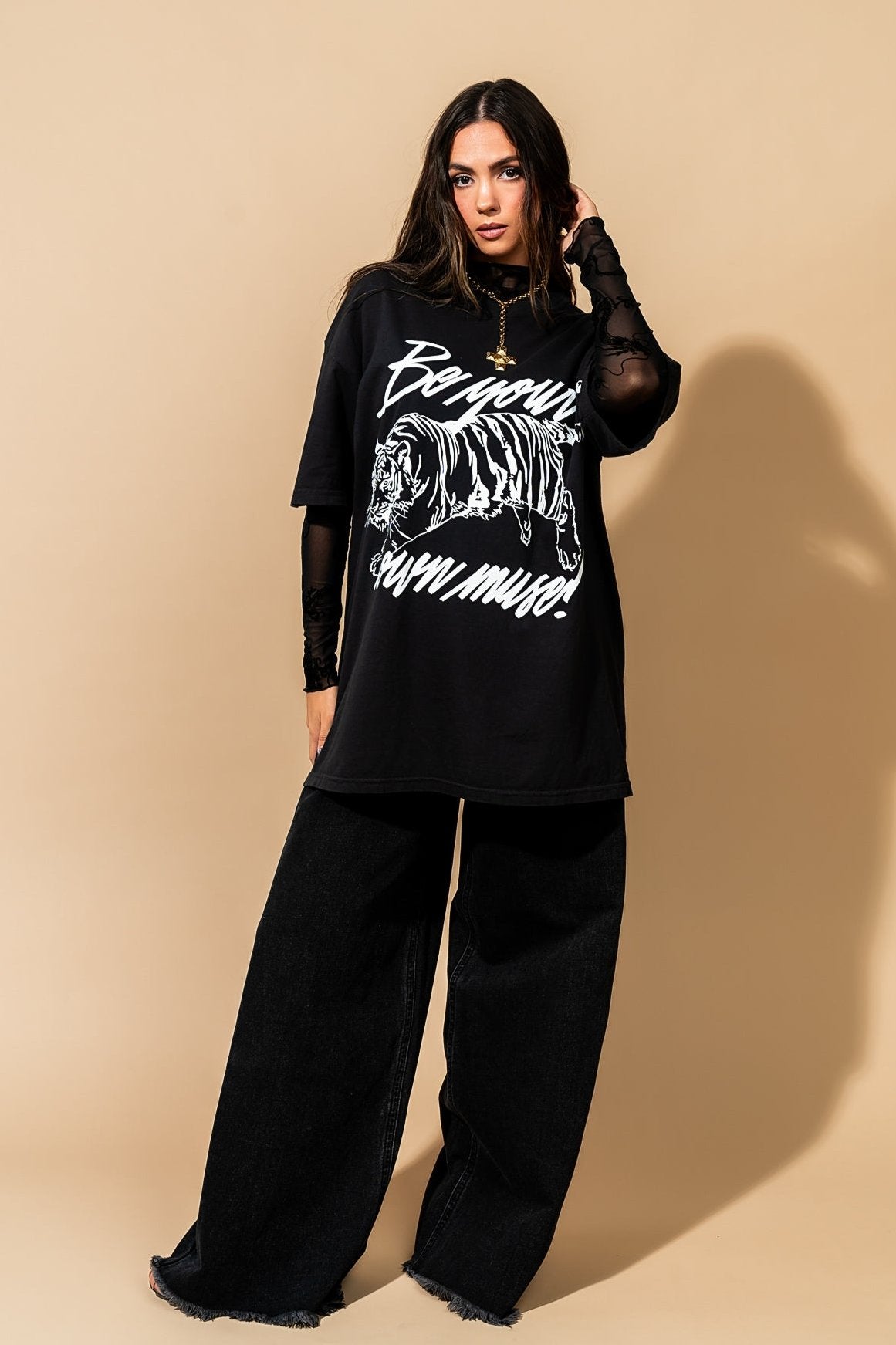 Be Your Own Muse Oversized Tiger Tee - Dressed in Lala