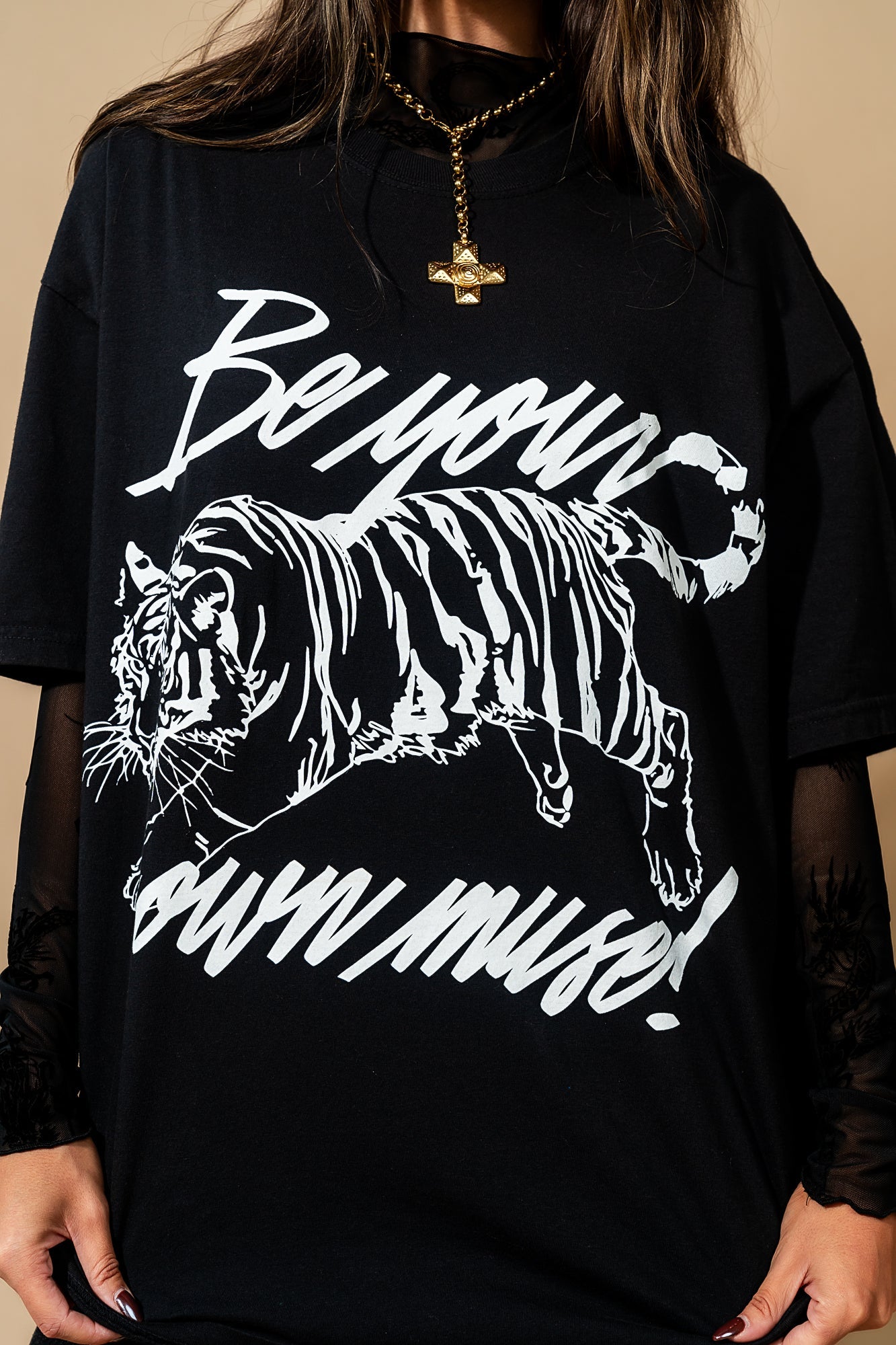 Be Your Own Muse Oversized Tiger Tee - Dressed in Lala