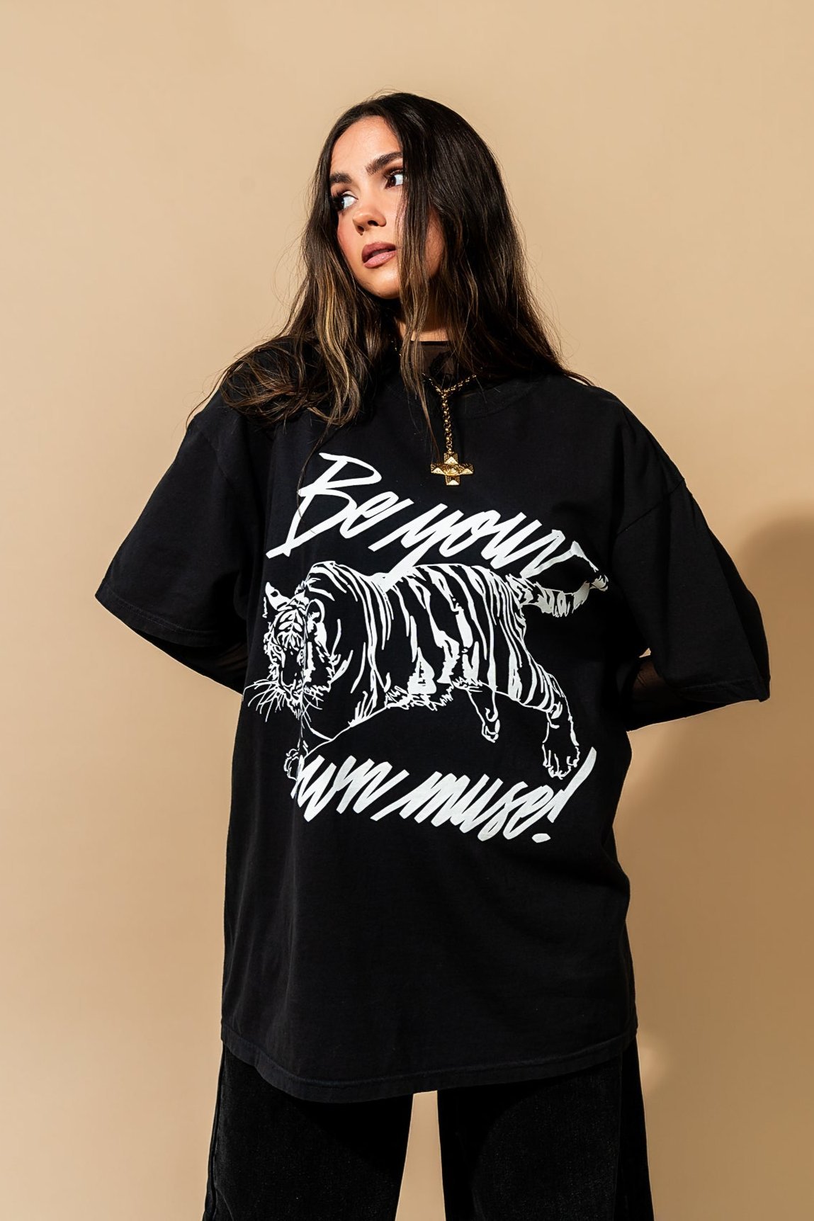 Be Your Own Muse Oversized Tiger Tee - Dressed in Lala