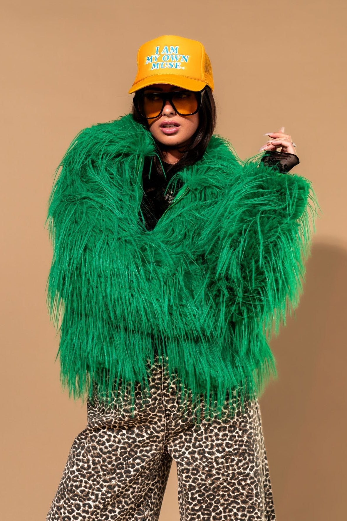Luxurious Faux Fur Coat | Beautiful Creature Green - Dressed in Lala L/XL Luxurious Faux Fur Coat | Beautiful Creature Green - Dressed in Lala L/XL