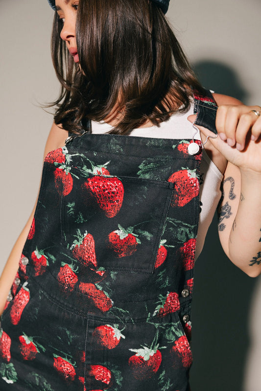 Berry Bad Wide Leg Workwear Overalls - Dressed in Lala