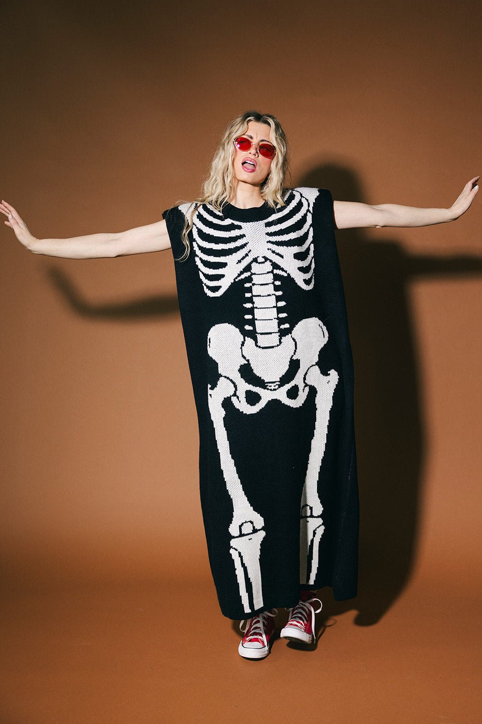 Big Reputation Oversized Knit Maxi Dress in X - Ray - Dressed in Lala