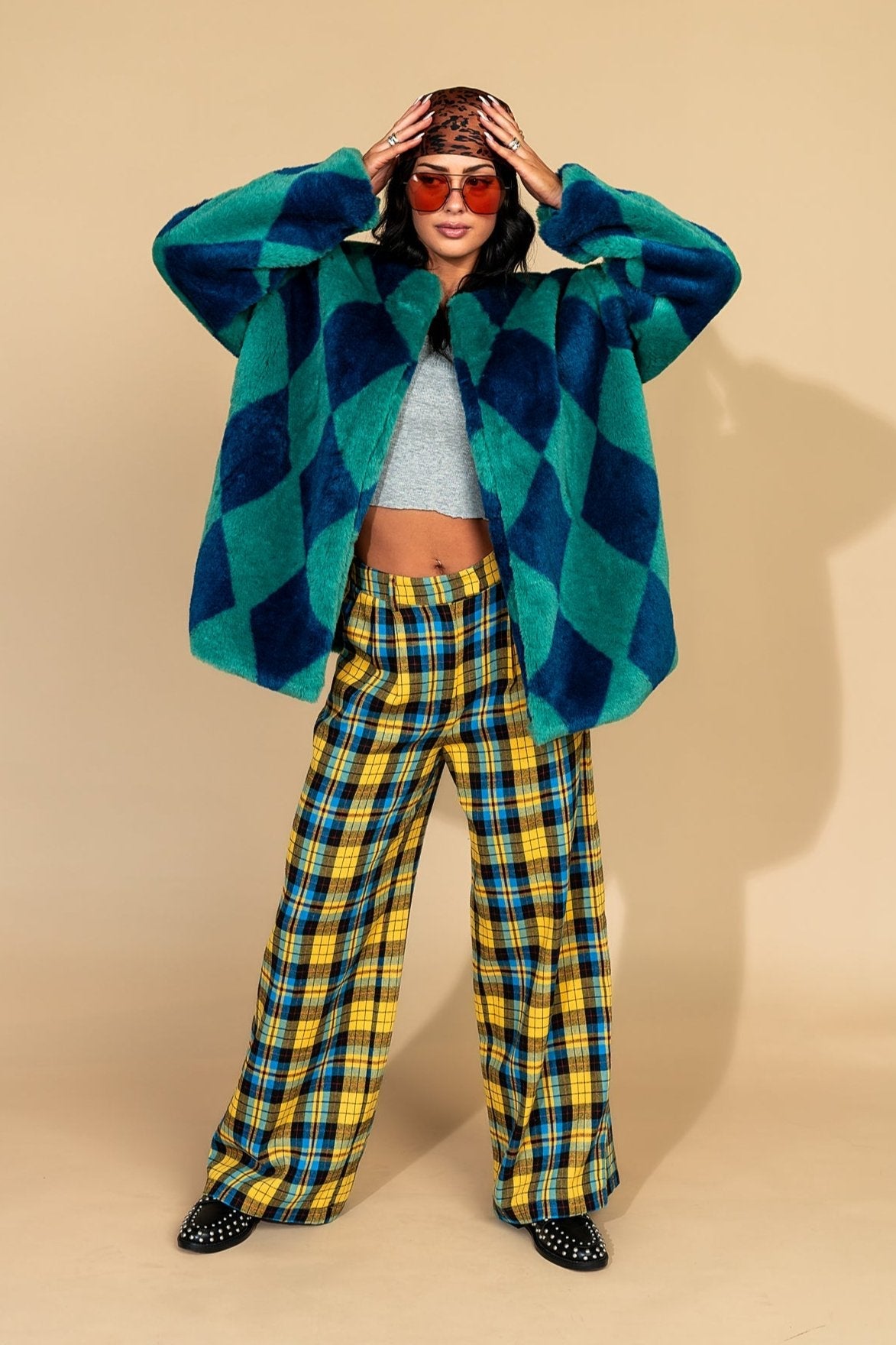 Blue Cosmos Faux Fur Coat - Dressed in Lala
