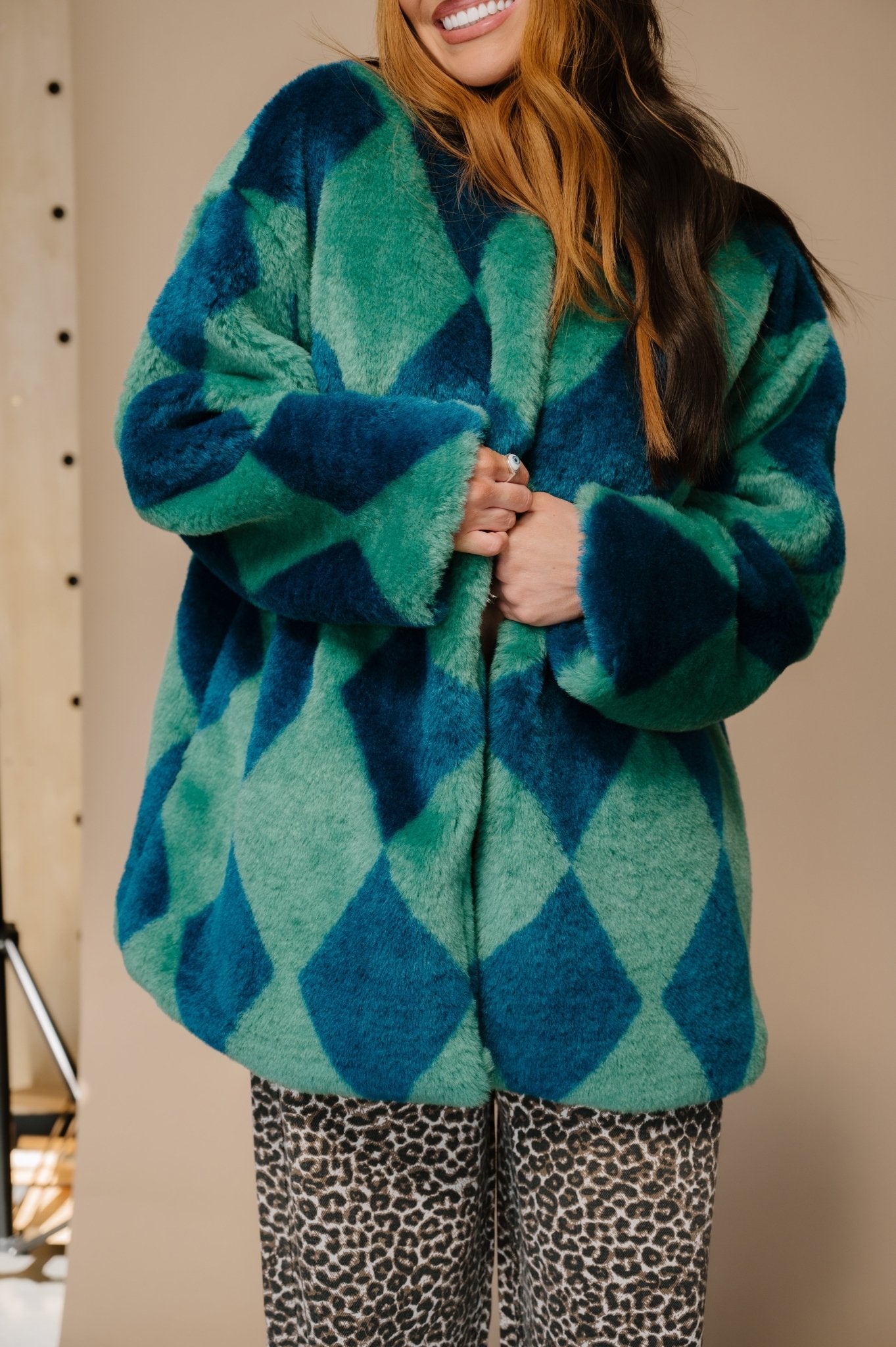 Blue Cosmos Faux Fur Coat - Dressed in Lala