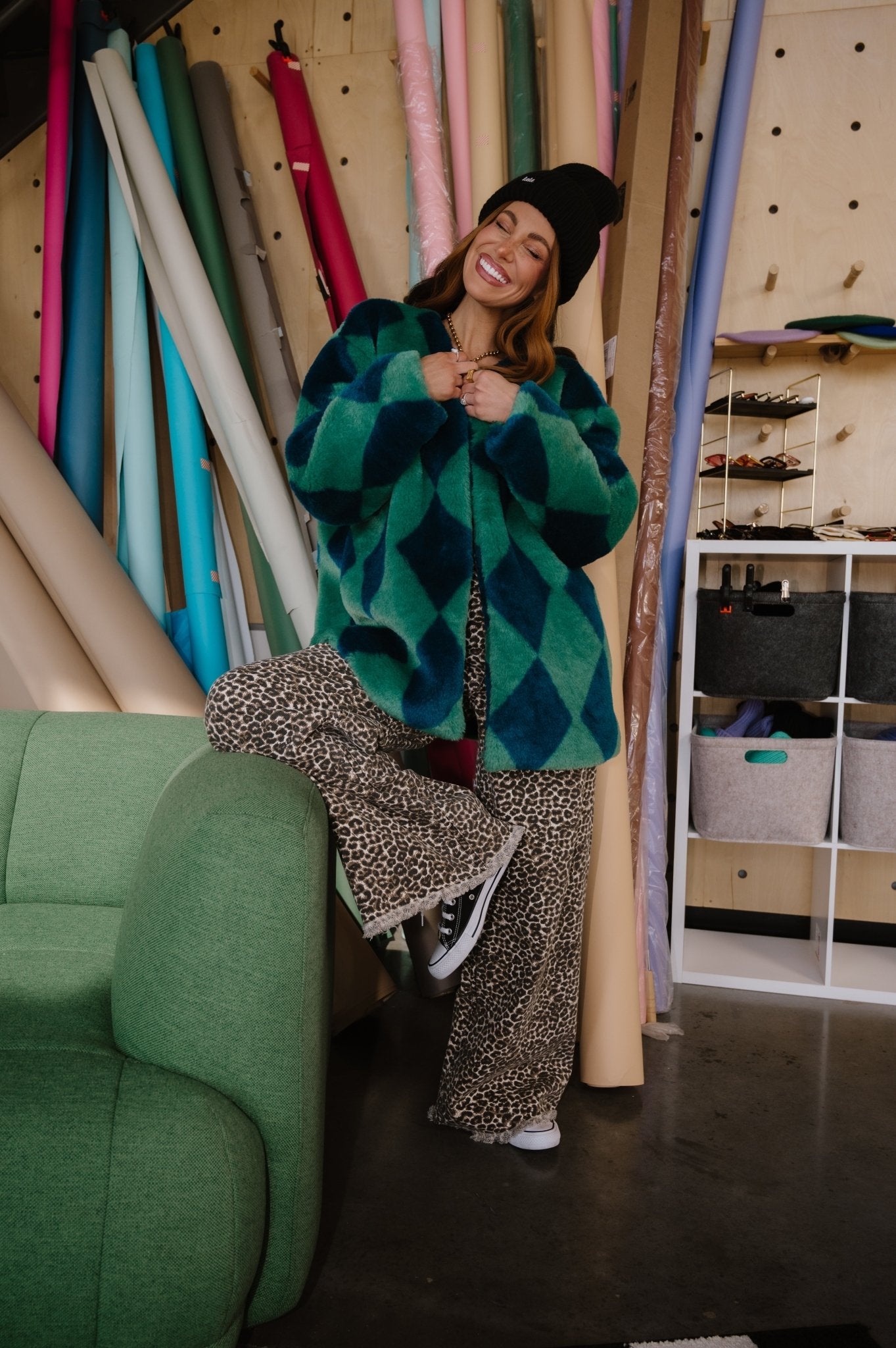 Blue Cosmos Faux Fur Coat - Dressed in Lala