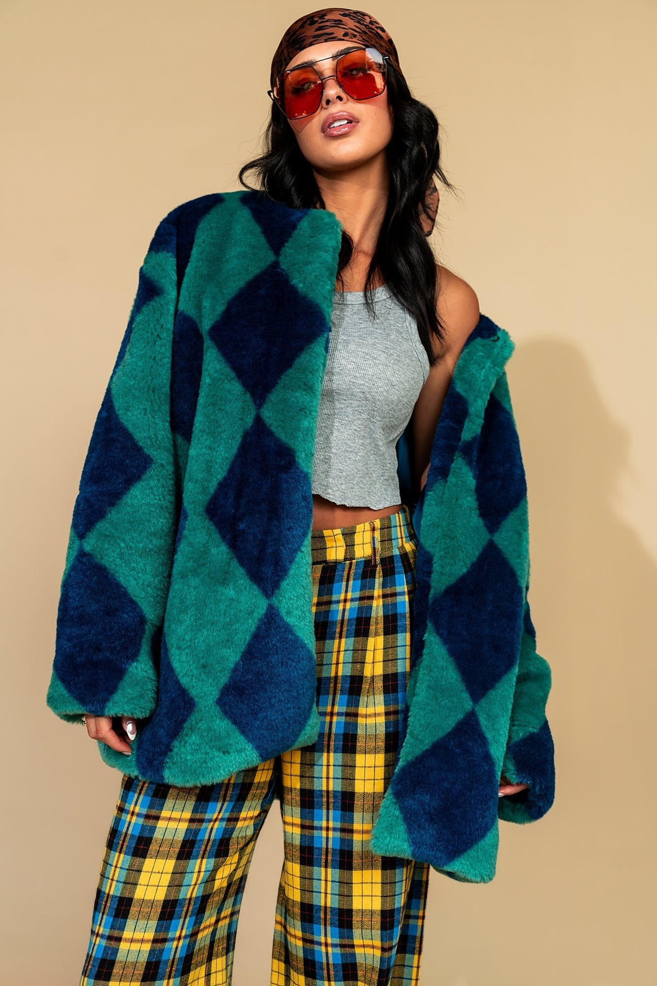 Blue Cosmos Faux Fur Coat - Dressed in Lala