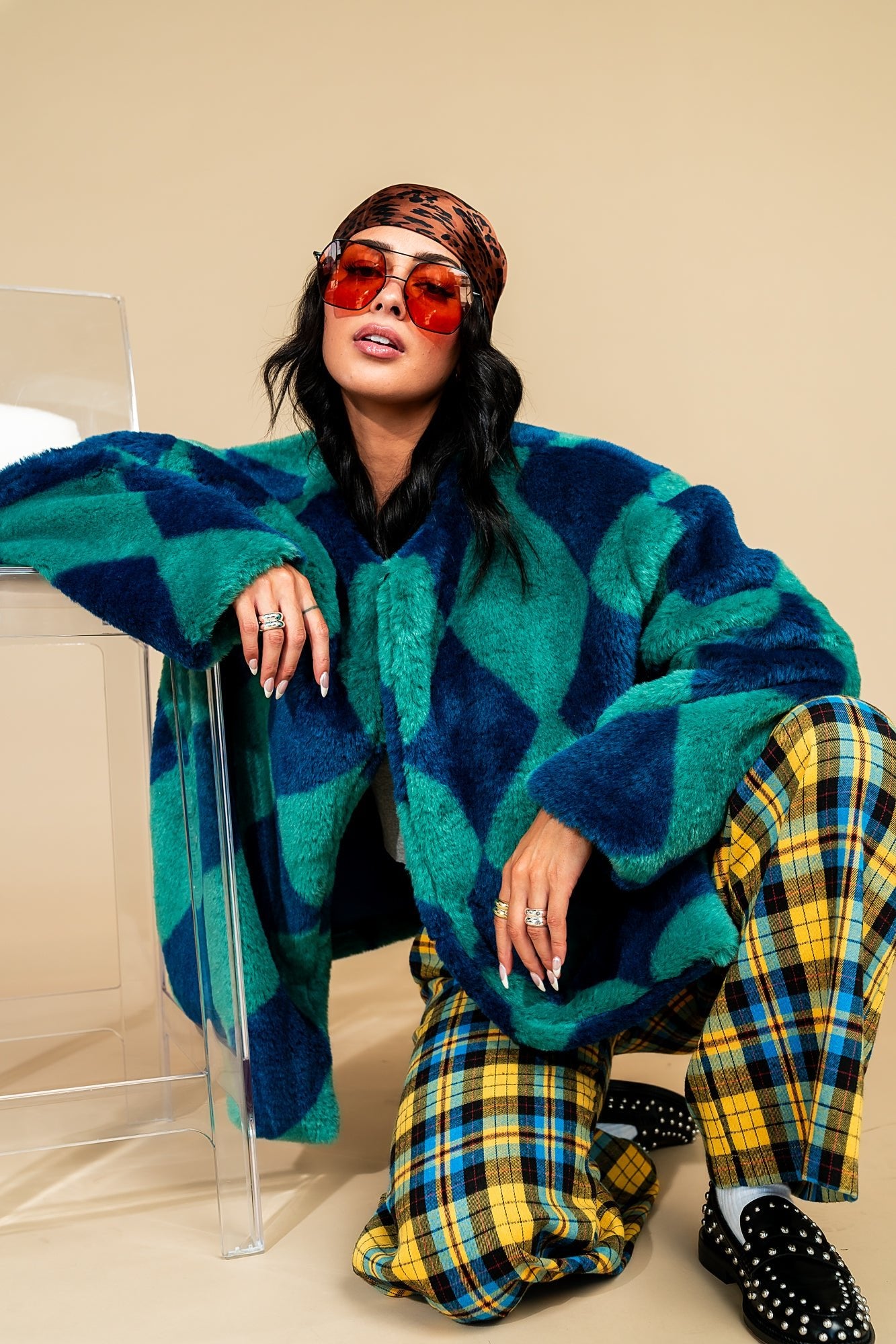 Blue Cosmos Faux Fur Coat - Dressed in Lala