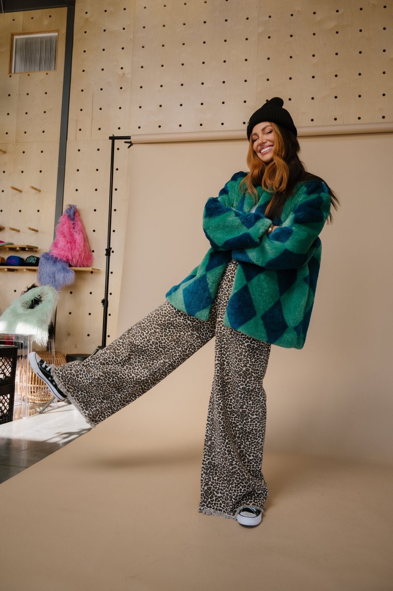 Blue Cosmos Faux Fur Coat - Dressed in Lala