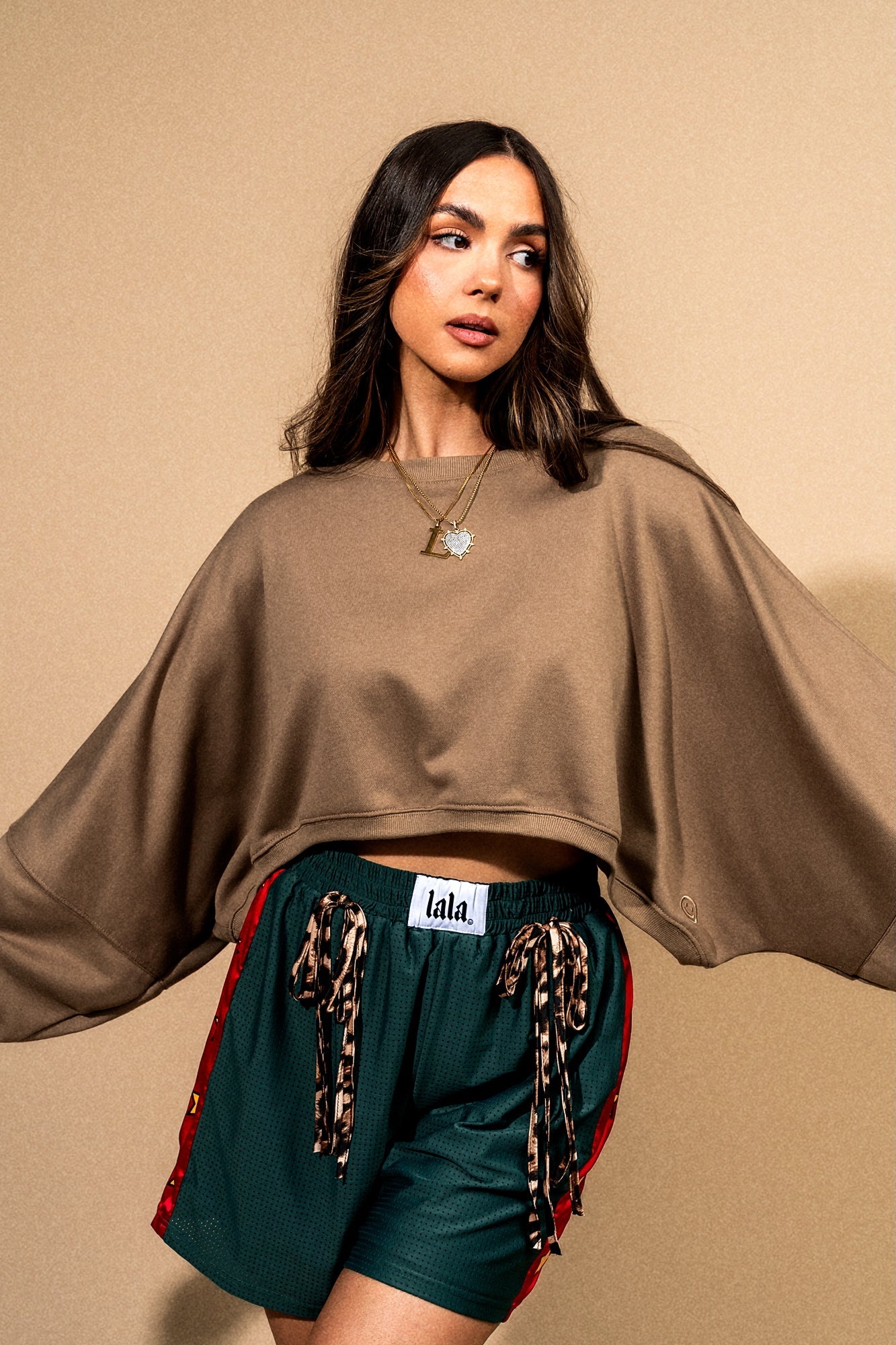 Brat Cropped Pullover in Moody Fog - Dressed in Lala