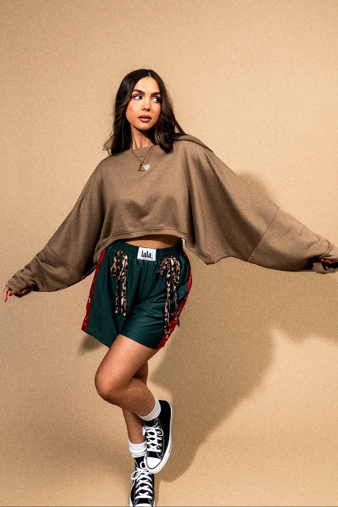 Brat Cropped Pullover in Moody Fog - Dressed in Lala