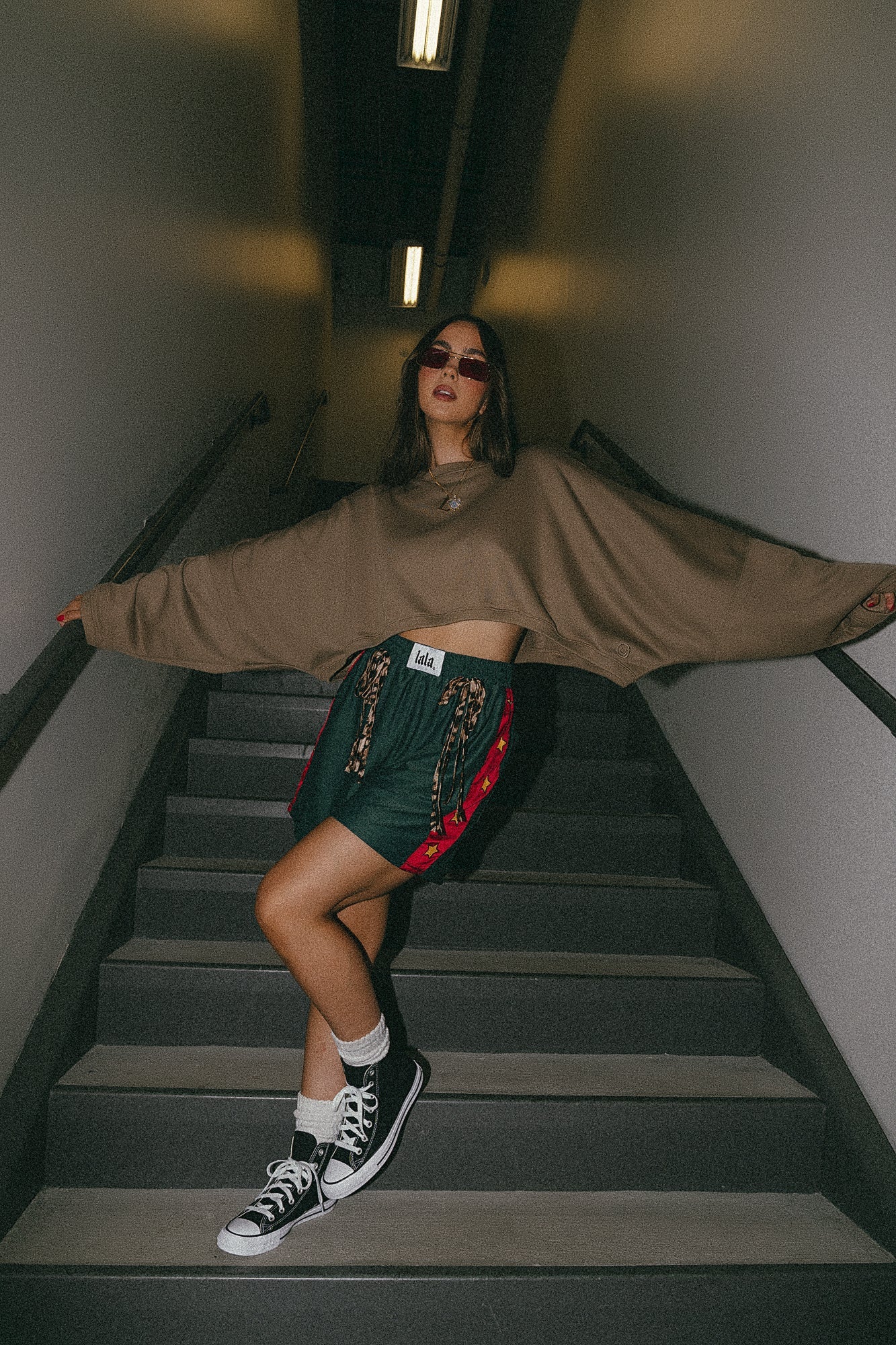 Brat Cropped Pullover in Moody Fog - Dressed in Lala
