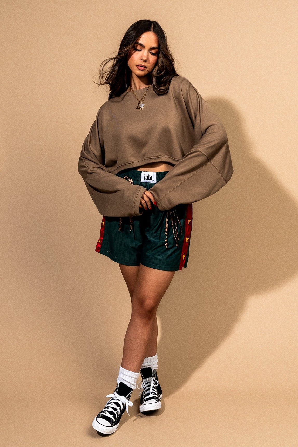 Brat Cropped Pullover in Moody Fog - Dressed in Lala