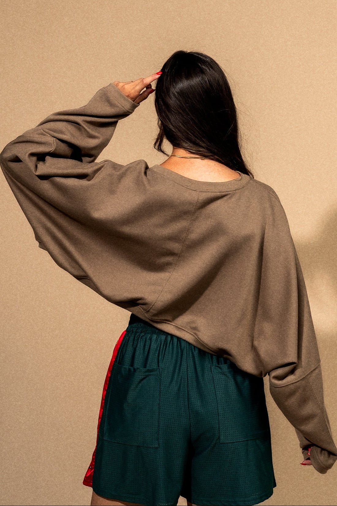 Brat Cropped Pullover in Moody Fog - Dressed in Lala