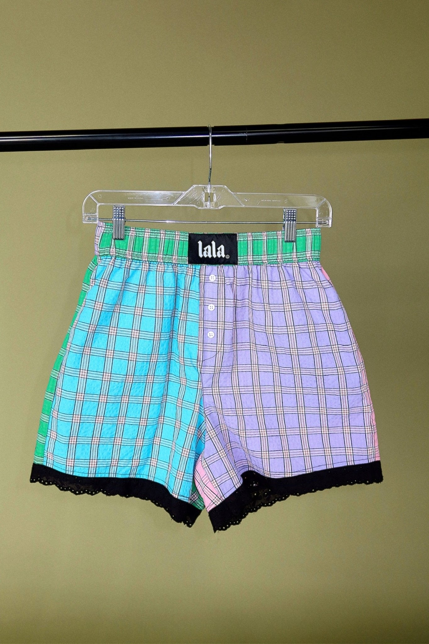 Candy Shop Patchwork Seersucker Boxer Shorts - Dressed in Lala