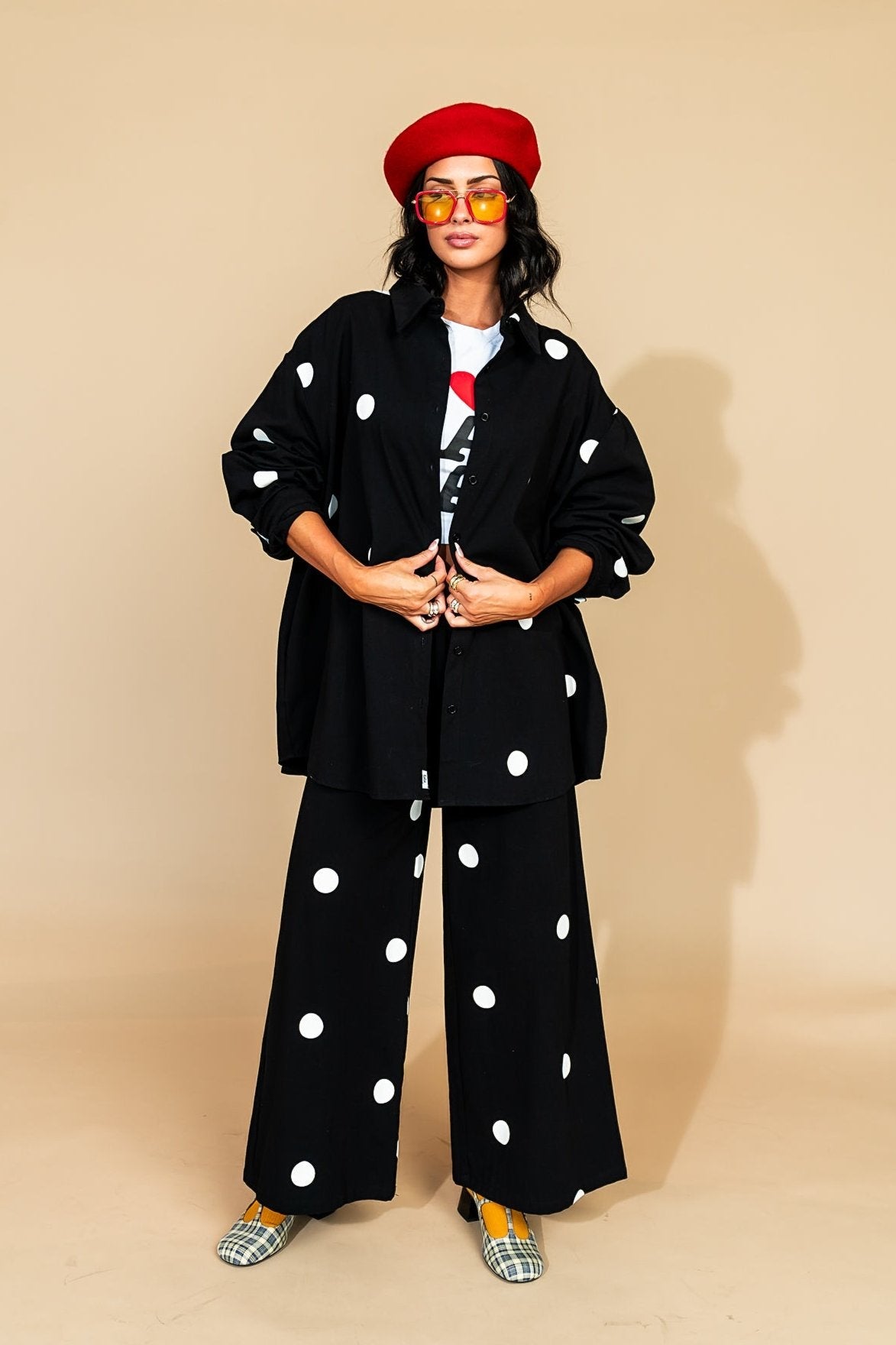 Cause a Scene Shirt Jacket in Polka Dot - Dressed in Lala
