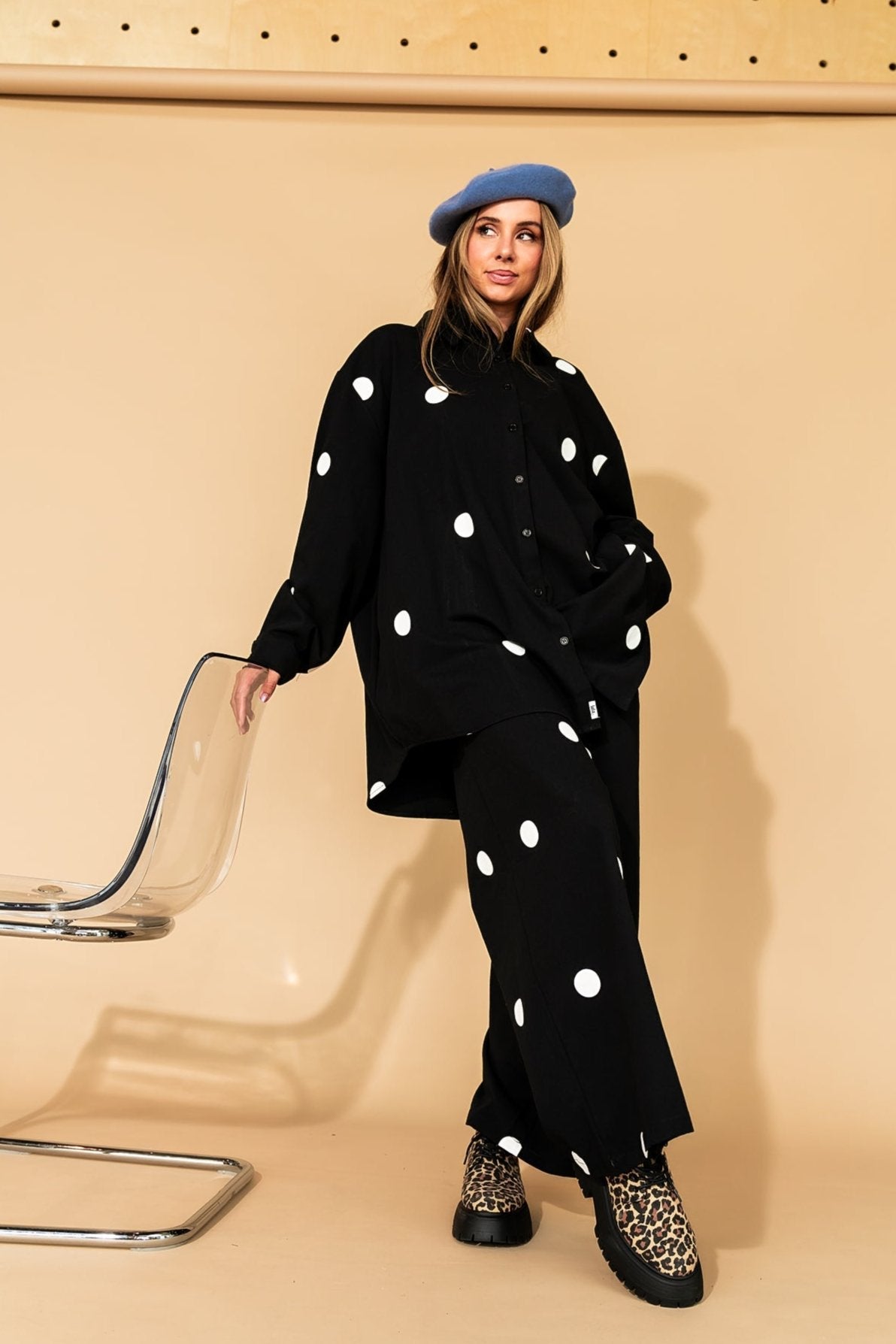 Cause a Scene Shirt Jacket in Polka Dot - Dressed in Lala