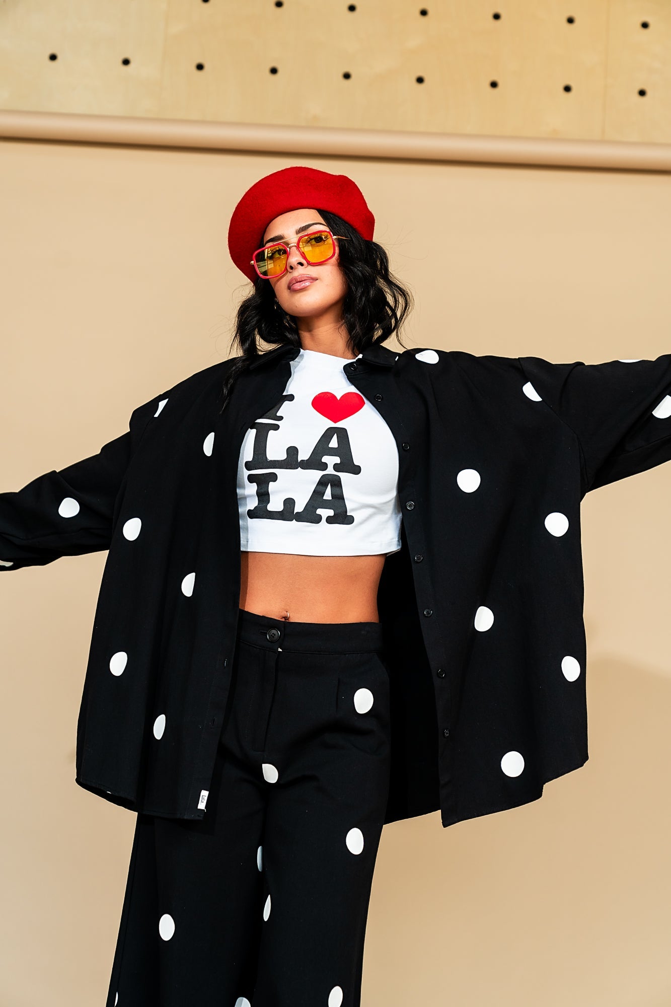 Cause a Scene Shirt Jacket in Polka Dot - Dressed in Lala