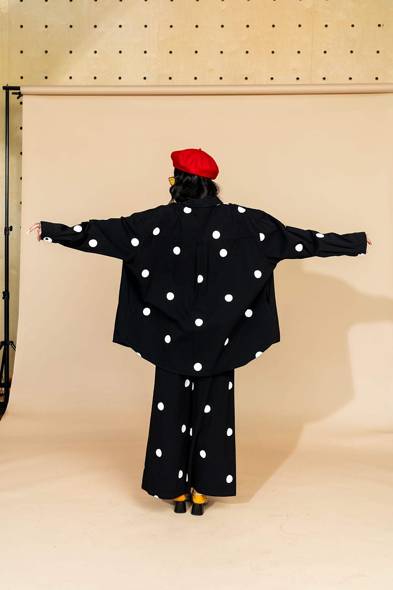 Cause a Scene Shirt Jacket in Polka Dot - Dressed in Lala