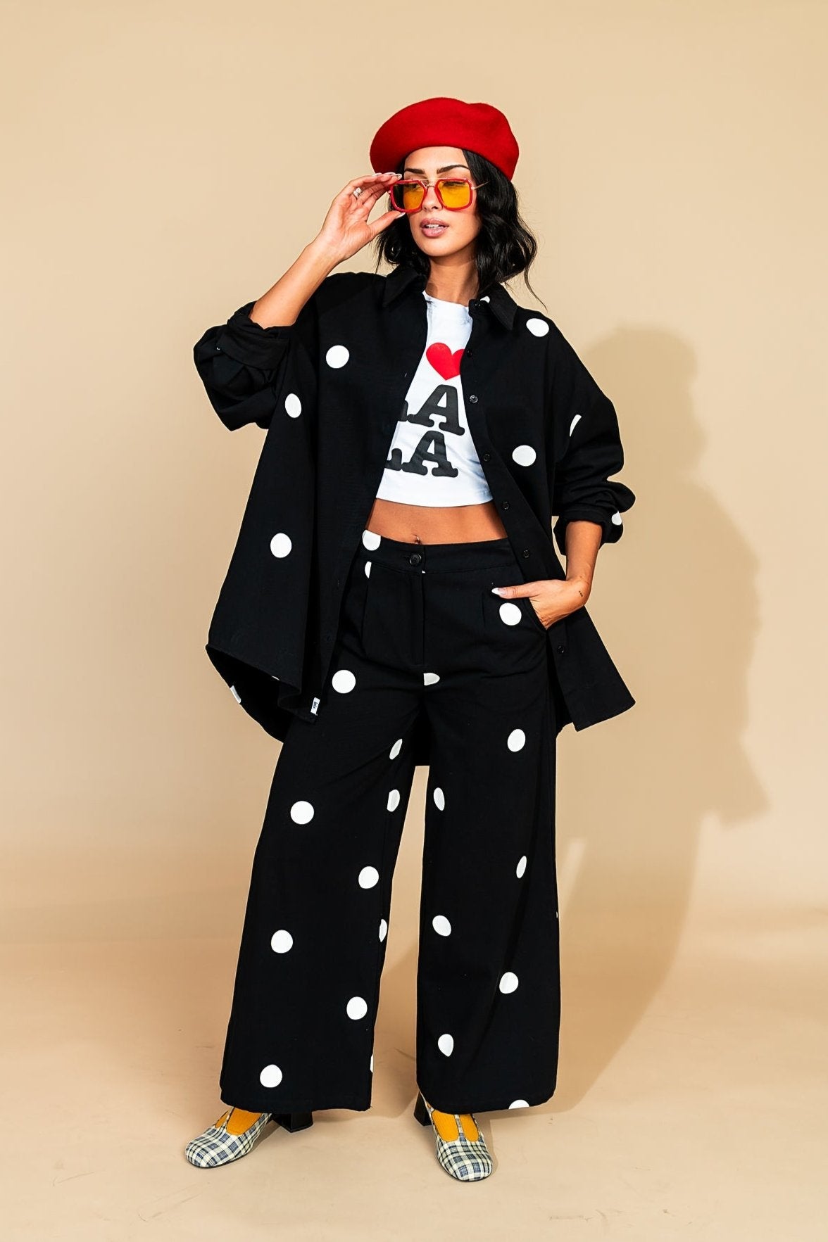 Cause a Scene Shirt Jacket in Polka Dot - Dressed in Lala