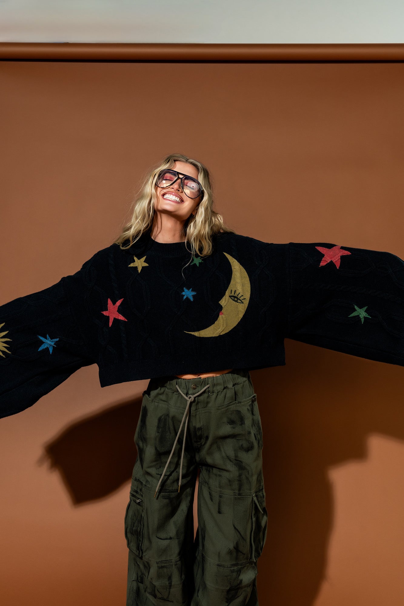 Child of the Universe Crop Cable Knit Sweater - Dressed in Lala