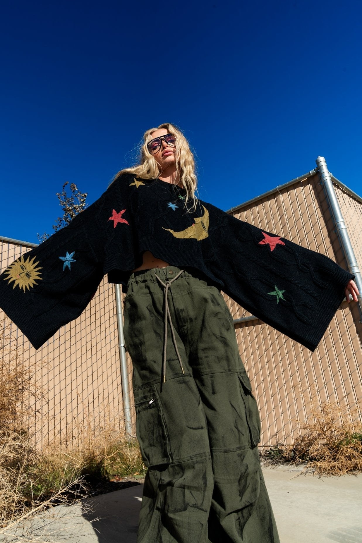 Child of the Universe Crop Cable Knit Sweater - Dressed in Lala