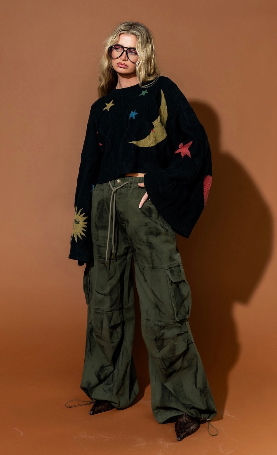 Child of the Universe Crop Cable Knit Sweater - Dressed in Lala
