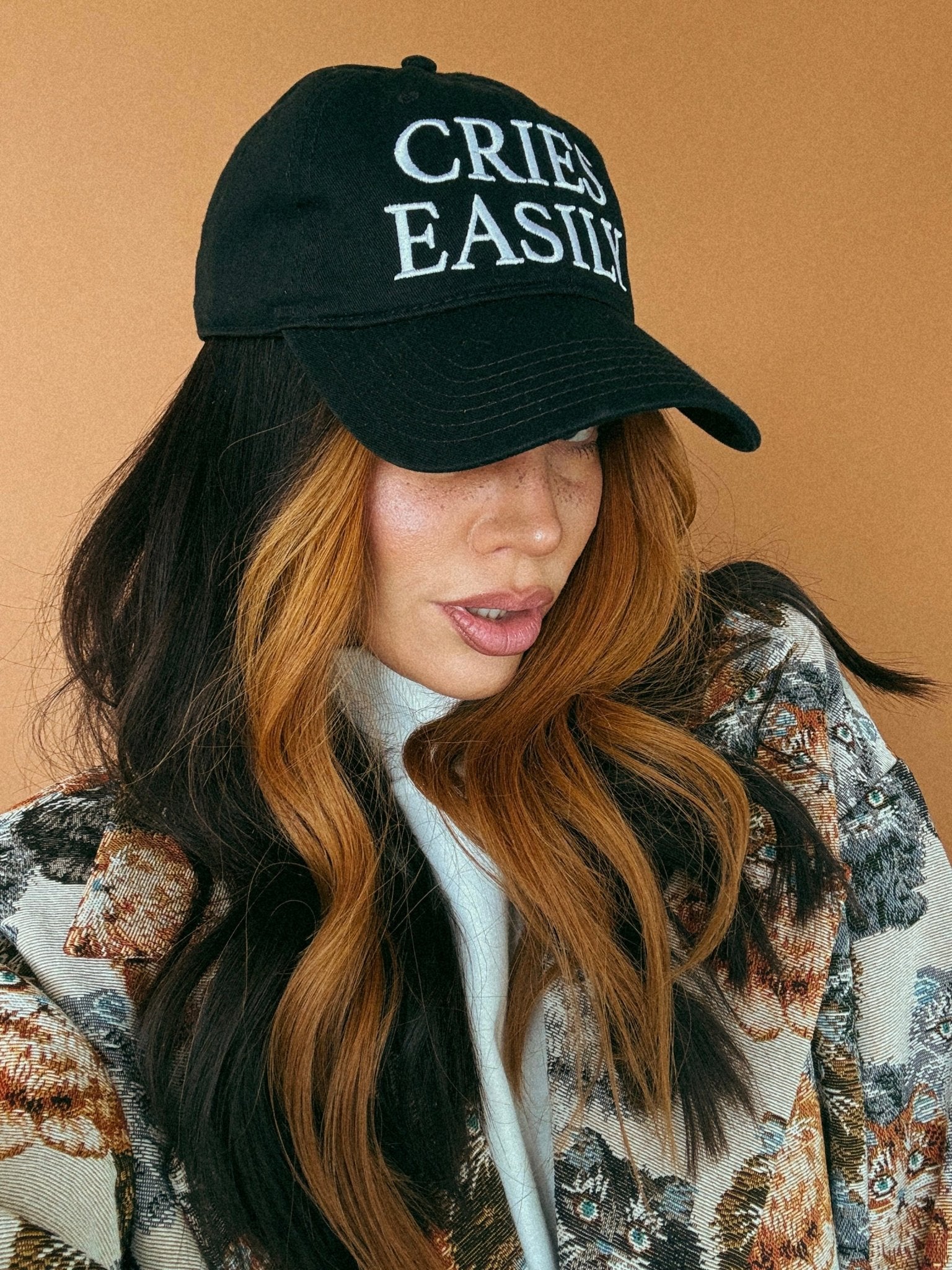 Cries Easily Embroidered Dad Hat - Dressed in Lala