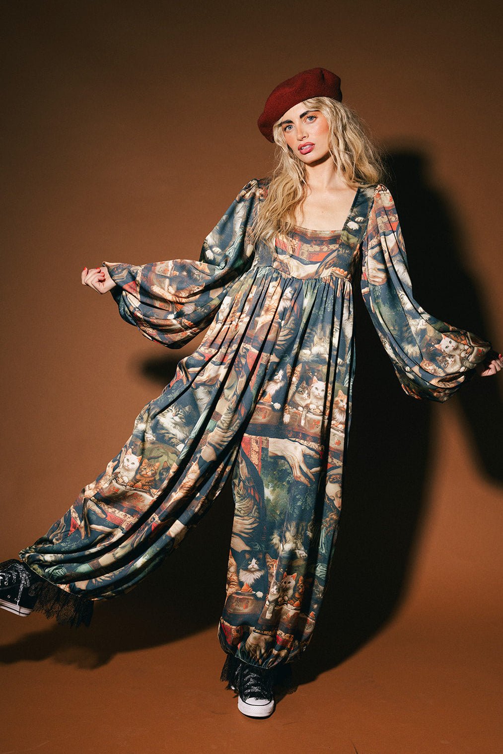 Cult of Cats Satin Bloomer Jumpsuit - Dressed in Lala