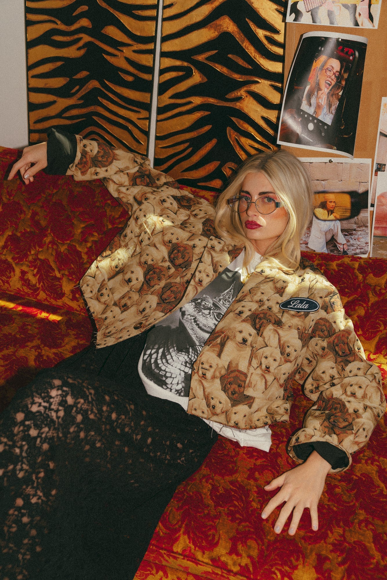 Doggy Style Jacquard Cropped Jacket - Dressed in Lala