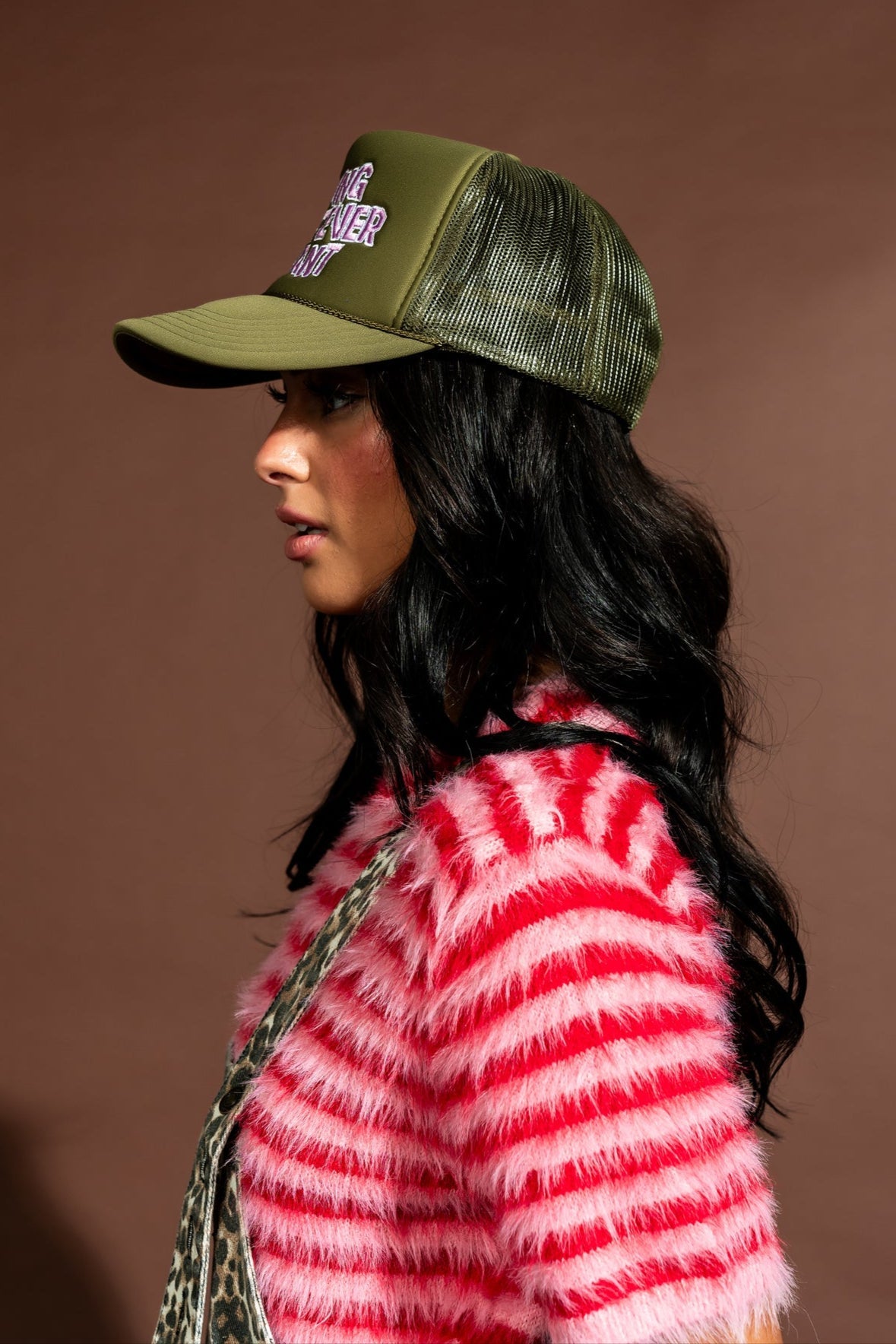 Doing Whatever I Want Embroidered Trucker Hat in Olive - Dressed in Lala